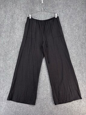 Carly Jean Capsule Black Wide Leg High Rise Gauzy Pull On Pants Women’s M Beachy
